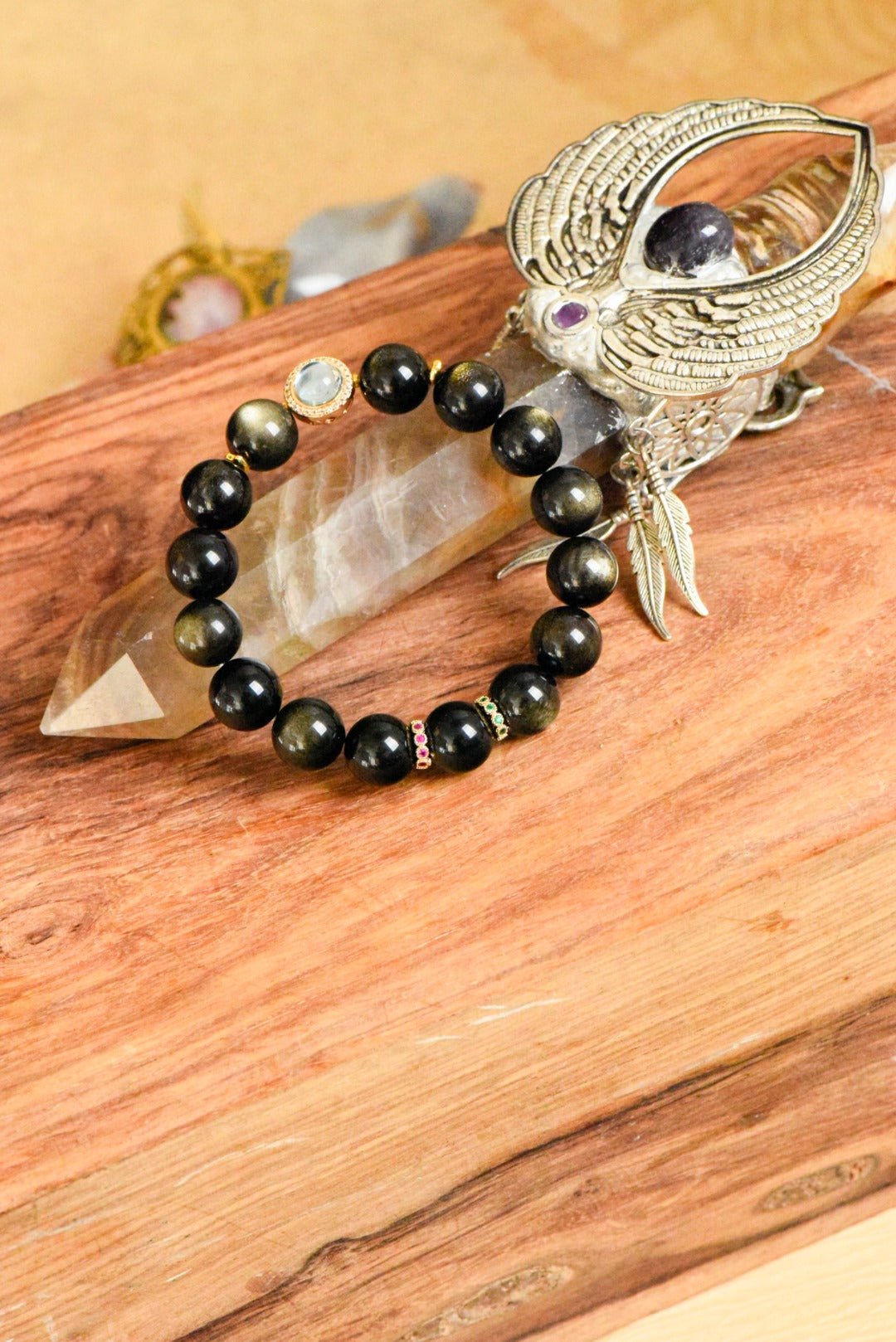 ▫️▪️ Obsidian Aquamarine Bracelet (Men)